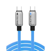 Кабель Cabletime USB Type-C - USB Type-C (M/M) PD 240W, 2 м, Blue (CU05L) Кабель Cabletime USB Type-C - USB Type-C (M/M) PD 240W, 2 м, Blue (CU05L)