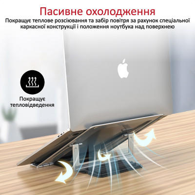 Підставка для ноутбука Promate DeskMate-5 Silver Підставка для ноутбука Promate DeskMate-5 Silver