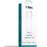 Кабель Ttec USB Type-C - Lightning (M/M), 1.5 м, White (2DKM04B) Кабель Ttec USB Type-C - Lightning (M/M), 1.5 м, White (2DKM04B)