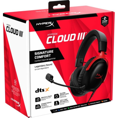 Гарнiтура HyperX Cloud III Black/Red (727A9AA) Гарнiтура HyperX Cloud III Black/Red (727A9AA)