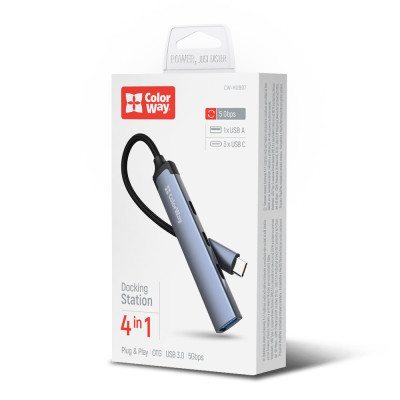USB-хаб СolorWay USB Type-C 4-в-1 (CW-HUB07)