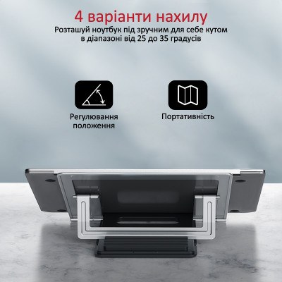 Підставка для ноутбука Promate DeskMate-5 Silver Підставка для ноутбука Promate DeskMate-5 Silver