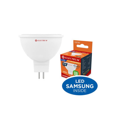 Світлодіодна лампа Electrum 5W MR-16 GU5.3 3000K (A-LR-1432) Світлодіодна лампа Electrum 5W MR-16 GU5.3 3000K (A-LR-1432)