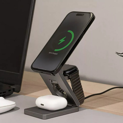 Бездротовий зарядний пристрій Proove Titan Volt 3in1 Gray (WSTV15000003) Бездротовий зарядний пристрій Proove Titan Volt 3in1 Gray (WSTV15000003)