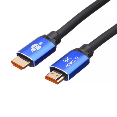 Кабель Atcom HDMI - HDMI V 2.1 (M/M), 2 м, Black/Blue (88888) Кабель Atcom HDMI - HDMI V 2.1 (M/M), 2 м, Black/Blue (88888)