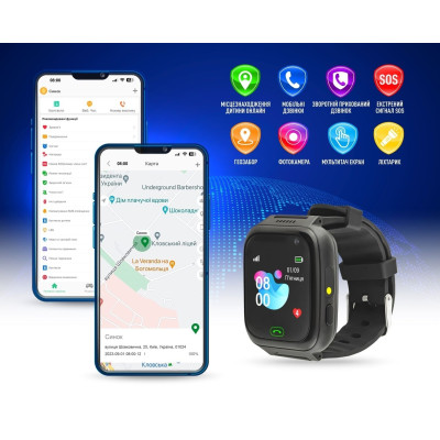 Дитячий смарт-годинник Garmix PointPRO-100 WiFi Black Дитячий смарт-годинник Garmix PointPRO-100 WiFi Black