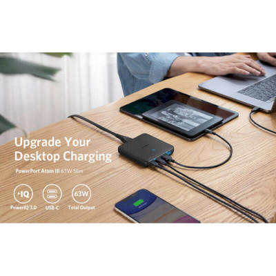 Мережевий зарядний пристрій Anker PowerPort 543 Atom III Slim Black, 45W USB Type-C + 20 W USB (A2046G12) Мережевий зарядний пристрій Anker PowerPort 543 Atom III Slim Black, 45W USB Type-C + 20 W USB (A2046G12)