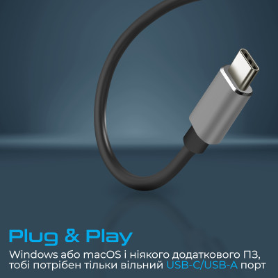 USB-хаб Promate LiteHub-4 USB Type-C Grey USB-хаб Promate LiteHub-4 USB Type-C Grey