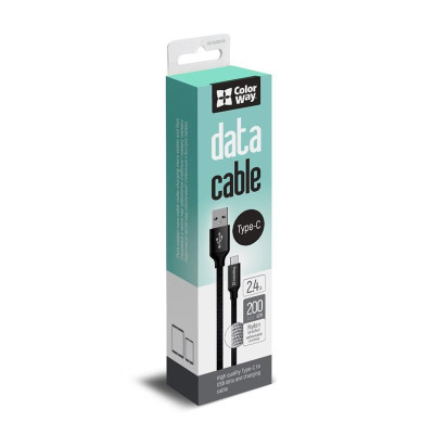 Кабель ColorWay USB - USB-C (M/M), 2 м Black (CW-CBUC008-BK)
