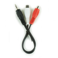 Аудіо-кабель Cablexpert 3.5 мм - 2xRCA (M/F), 0.2 м, чорний (CCA-406)