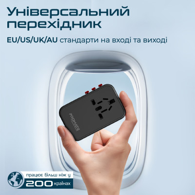 Зарядний пристрій Promate TripMate-GaN75 75W Black