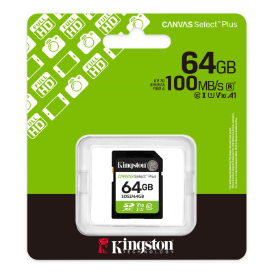 Карта пам`яті SDXC 64GB UHS-I Class 10 Kingston Canvas Select Plus R100MB/s (SDS3/64GB) Карта пам`яті SDXC 64GB UHS-I Class 10 Kingston Canvas Select Plus R100MB/s (SDS3/64GB)