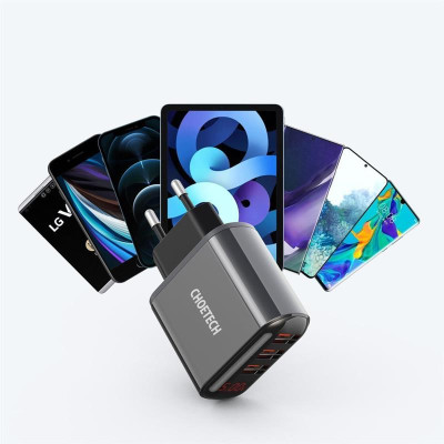 Мережевий зарядний пристрій Choetech (3USBх2.4A) Black (Q5009-EU) Мережевий зарядний пристрій Choetech (3USBх2.4A) Black (Q5009-EU)