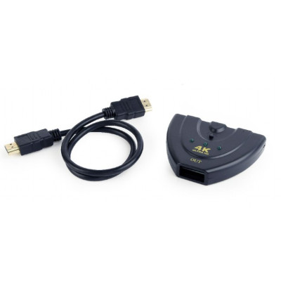 Перемикач HDMI-інтерфейсу Cablexpert HDMI - 3хHDMI V 1.4 (M/F), 0.5 м, чорний (DSW-HDMI-35) блістер Перемикач HDMI-інтерфейсу Cablexpert HDMI - 3хHDMI V 1.4 (M/F), 0.5 м, чорний (DSW-HDMI-35) блістер