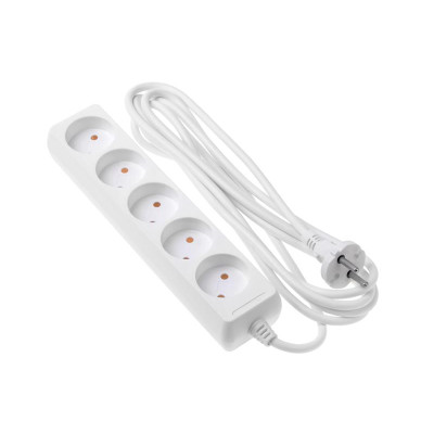 Фільтр живлення 2Е (2E-U05M3) 5 розетки, 3 м, білий Фільтр живлення 2Е (2E-U05M3) 5 розетки, 3 м, білий