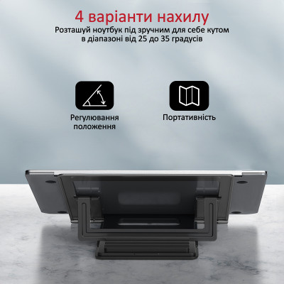 Підставка для ноутбука Promate DeskMate-5 Grey Підставка для ноутбука Promate DeskMate-5 Grey