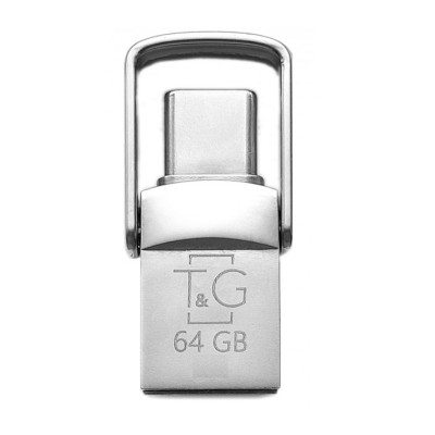 Флеш-накопичувач USB 2.0 64GB Type-C T&G 104 Metal Series Silver (TG104TC-64G)