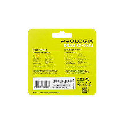Модуль пам`ятi SO-DIMM DDR4 16GB/2666 Prologix (PRO16GB2666D4S) Модуль пам`ятi SO-DIMM DDR4 16GB/2666 Prologix (PRO16GB2666D4S)
