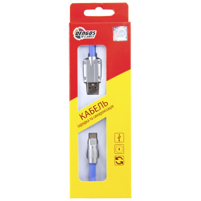 Кабель Dengos USB - USB Type-C (M/M) 1 м Blue (PLS-TC-NS-BLUE) Кабель Dengos USB - USB Type-C (M/M) 1 м Blue (PLS-TC-NS-BLUE)