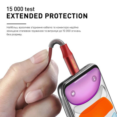 Кабель Luxe Cube Armored USB - Lightning (M/M), 1 м, червоний (8886668686099) Кабель Luxe Cube Armored USB - Lightning (M/M), 1 м, червоний (8886668686099)