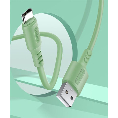 Кабель ColorWay USB - USB Type-C (M/M), soft silicone, 2.4 А, 1 м, Green (CW-CBUC042-GR) Кабель ColorWay USB - USB Type-C (M/M), soft silicone, 2.4 А, 1 м, Green (CW-CBUC042-GR)