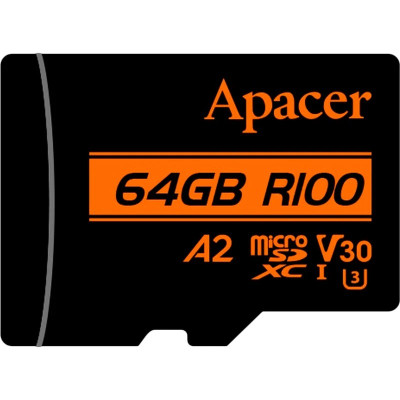 Карта пам`ятi MicroSDXC 64GB UHS-I/U3 Class 10 Apacer (AP64GMCSX10U8-R) + SD адаптер Карта пам`ятi MicroSDXC 64GB UHS-I/U3 Class 10 Apacer (AP64GMCSX10U8-R) + SD адаптер