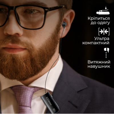 Bluetooth-гарнітура Promate Monoflix-bt Black Bluetooth-гарнітура Promate Monoflix-bt Black