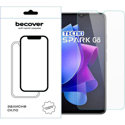 Захисне скло BeCover для Tecno Spark Go 2023 (BF7) Crystal Clear Glass 3D (709263) Захисне скло BeCover для Tecno Spark Go 2023 (BF7) Crystal Clear Glass 3D (709263)