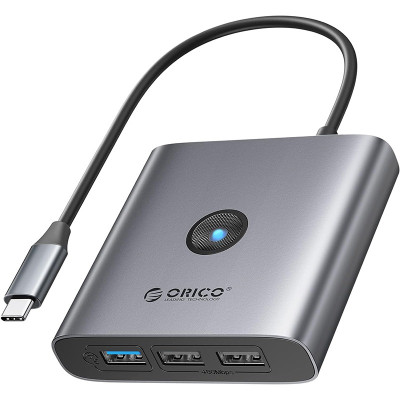 USB-хаб Orico FAX3-5P-GY-EP USB Type-C 3-в-1 Grey (CA914227) USB-хаб Orico FAX3-5P-GY-EP USB Type-C 3-в-1 Grey (CA914227)