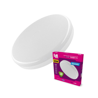 Світильник настінно-стельовий накладний світлодіодний круглий ELM 30W 6500К SUNNY IP40 26-0077 Світильник настінно-стельовий накладний світлодіодний круглий ELM 30W 6500К SUNNY IP40 26-0077