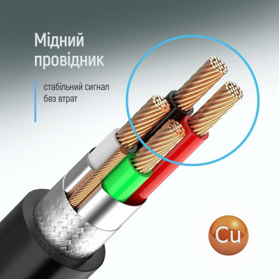 Кабель ColorWay USB - USB V 2.0 (M/M), 1 м, Black (CW-CBUU071-BK)