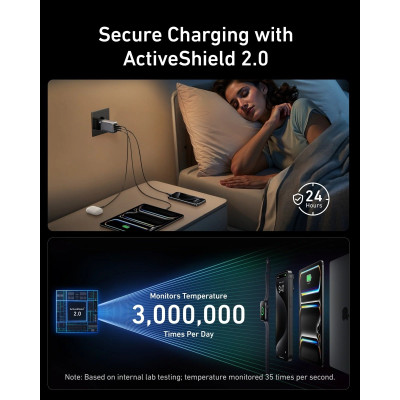 Мережевий зарядний пристрій Anker PowerPort GaNPrime 100W 2xUSB Type-C, USB Type-A Silver (A2688341) Мережевий зарядний пристрій Anker PowerPort GaNPrime 100W 2xUSB Type-C, USB Type-A Silver (A2688341)