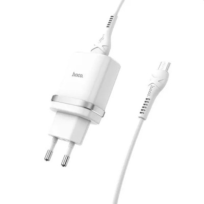 Мережевий зарядний пристрій Hoco C12Q (1USB, 3А) QC3.0 White (S23110) + кабель MicroUSB Мережевий зарядний пристрій Hoco C12Q (1USB, 3А) QC3.0 White (S23110) + кабель MicroUSB