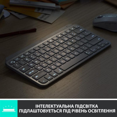 Клавиатура беспроводная  Logitech MX Keys Mini Wireless Illuminated UA Pale Gray (920-010499)