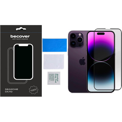 Захисне скло BeCover для Apple iPhone 14 Pro Black (707968) Захисне скло BeCover для Apple iPhone 14 Pro Black (707968)