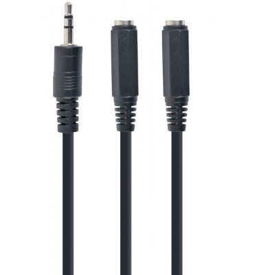 Аудіо-кабель Cablexpert 3.5 мм - 2х3.5 мм (M/F), 0.1 м, чорний (CCA-415-0.1M) Аудіо-кабель Cablexpert 3.5 мм - 2х3.5 мм (M/F), 0.1 м, чорний (CCA-415-0.1M)