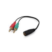 Аудіо-кабель Cablexpert 3.5 мм - 2х3.5 мм (F/M), 0.2 м, чорний (CCA-418) Аудіо-кабель Cablexpert 3.5 мм - 2х3.5 мм (F/M), 0.2 м, чорний (CCA-418)