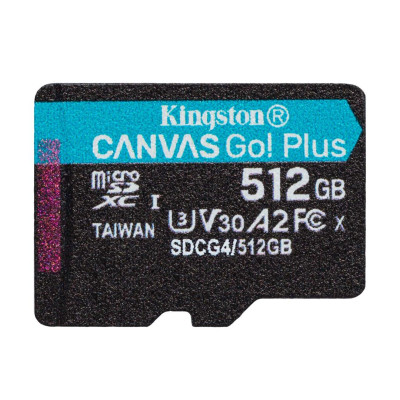 Карта пам`яті MicroSDXC 512GB UHS-I/U3 Class 10 Kingston Canvas Go! Plus R200/W160MB/s (SDCG4/512GBSP) Карта пам`яті MicroSDXC 512GB UHS-I/U3 Class 10 Kingston Canvas Go! Plus R200/W160MB/s (SDCG4/512GBSP)