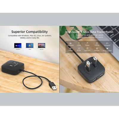 USB-хаб REAL-EL HQ-177 4 ports USB-хаб REAL-EL HQ-177 4 ports