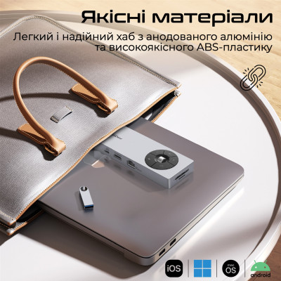 USB-хаб Promate ComandHub-Pro USB Type-C Grey USB-хаб Promate ComandHub-Pro USB Type-C Grey