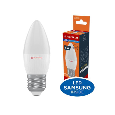 Лампа світлодіодна свічка Electrum 6W E27 4000K (A-LC-0747) Лампа світлодіодна свічка Electrum 6W E27 4000K (A-LC-0747)