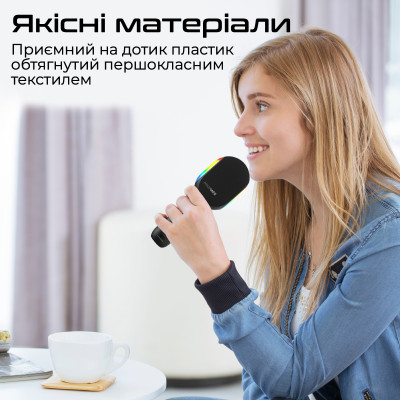 Мікрофон для караоке Promate VocalMic Bluetooth LED Black Мікрофон для караоке Promate VocalMic Bluetooth LED Black