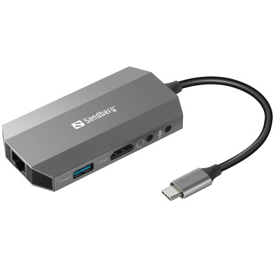 Док-станція Sandberg USB-C 100W 6in1 (136-33) Док-станція Sandberg USB-C 100W 6in1 (136-33)