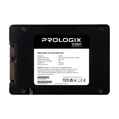 Накопичувач SSD  512GB Prologix S360 2.5 Накопичувач SSD  512GB Prologix S360 2.5