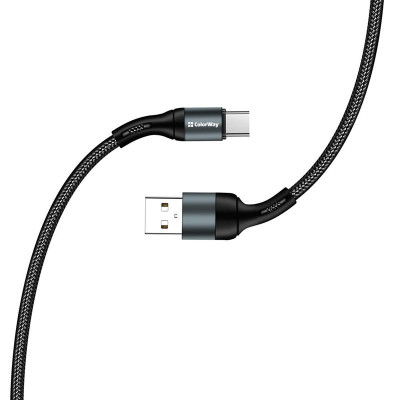 Кабель ColorWay USB - USB Type-C (M/M), nylon, 2.4 А, 1 м, Black (CW-CBUC045-BK) Кабель ColorWay USB - USB Type-C (M/M), nylon, 2.4 А, 1 м, Black (CW-CBUC045-BK)