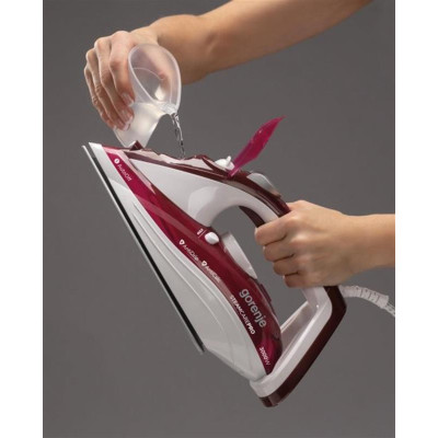 Утюг Gorenje, 3000Вт, 350мл, паровой удар-105гр, верт. отпаривание, антинакипь, автоотключение, керам. подошва, бардово-белый (SIH3000RBC) Утюг Gorenje, 3000Вт, 350мл, паровой удар-105гр, верт. отпаривание, антинакипь, автоотключение, керам. подошва, бардово-белый (SIH3000RBC)