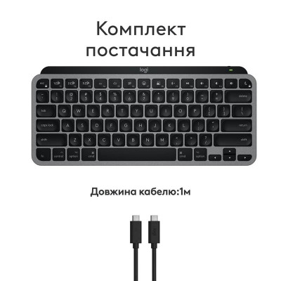 Клавіатура бездротова Logitech MX Keys Mini for Mac Minimalist Wireless Illuminated Space Gray (920-012652) Клавіатура бездротова Logitech MX Keys Mini for Mac Minimalist Wireless Illuminated Space Gray (920-012652)