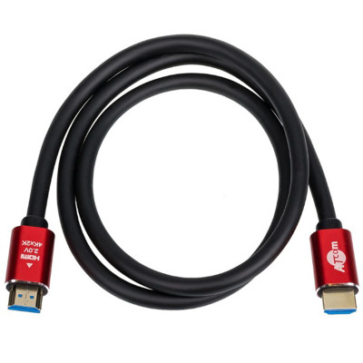 Кабель Atcom HDMI - HDMI V 2.0 (M/M), 4K, 2 м, чорний/червоний (24942) пакет Кабель Atcom HDMI - HDMI V 2.0 (M/M), 4K, 2 м, чорний/червоний (24942) пакет