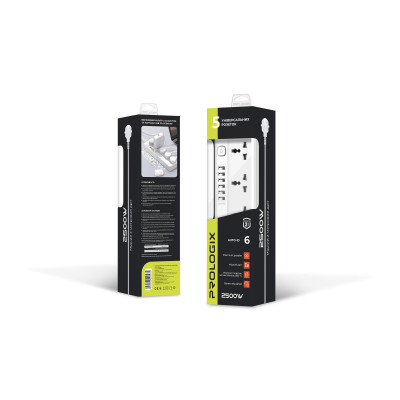 Фільтр живлення ProLogix Premium (PR-SC5614W) 2.5 кВт, 5 розеток, 6 USB AUTO ID, 2 м, білий