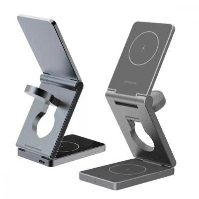Бездротовий зарядний пристрій Proove Titan Volt 3in1 Gray (WSTV15000003) Бездротовий зарядний пристрій Proove Titan Volt 3in1 Gray (WSTV15000003)